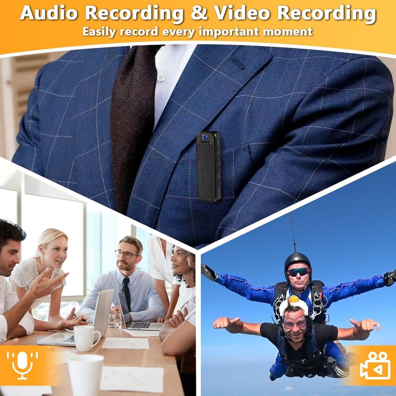 WFULM Hidden Body Camera HD 1080P Mini Body Came with Night Vision Wearable Camcorder with 180° Rotatable Lens and Sturdy Clips Small Video Recorder for Security, Indoor, Outdoor - Image 3